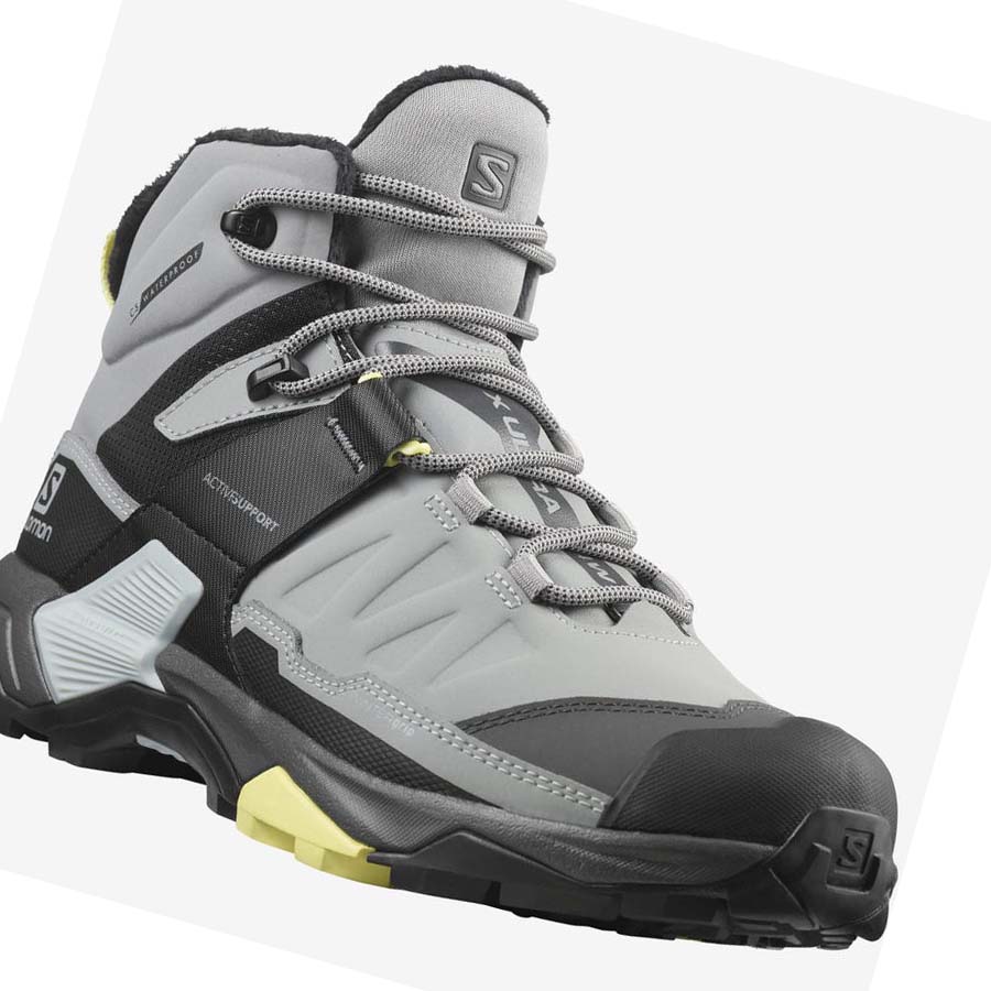 Salomon X ULTRA 4 MID WINTER THINSULATE™ CLIMASALOMON™ WATERPROOF Téli Csizma Női Szürke | HU 3015BEX